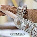 Рукавицы на двух спицах Рукавицы с ромбами вязанные на двух спицах