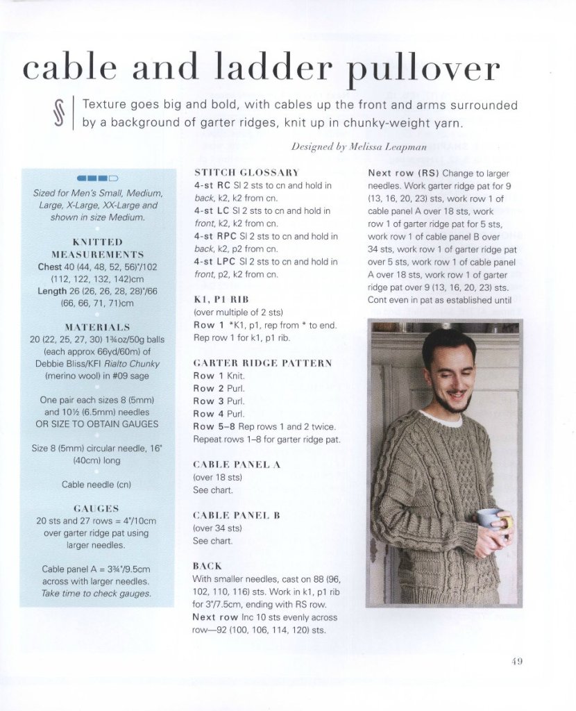 Схема, описание, инструкция по вязанию мужского пуловера спицами