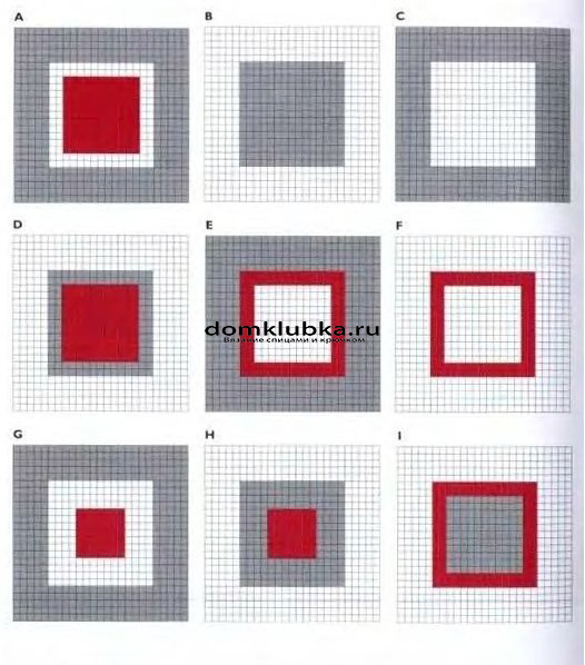Схема вязания цветных квадратов